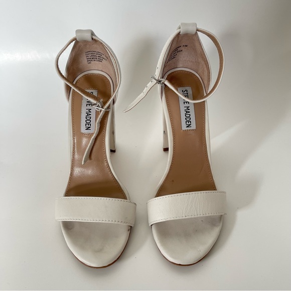 Steve Madden White Carrson Heels (flawed)